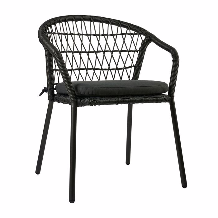 Varossi Nuera Mavro 900-254 Poluthrona Exoterikou Xorou 61.5x61x80cm