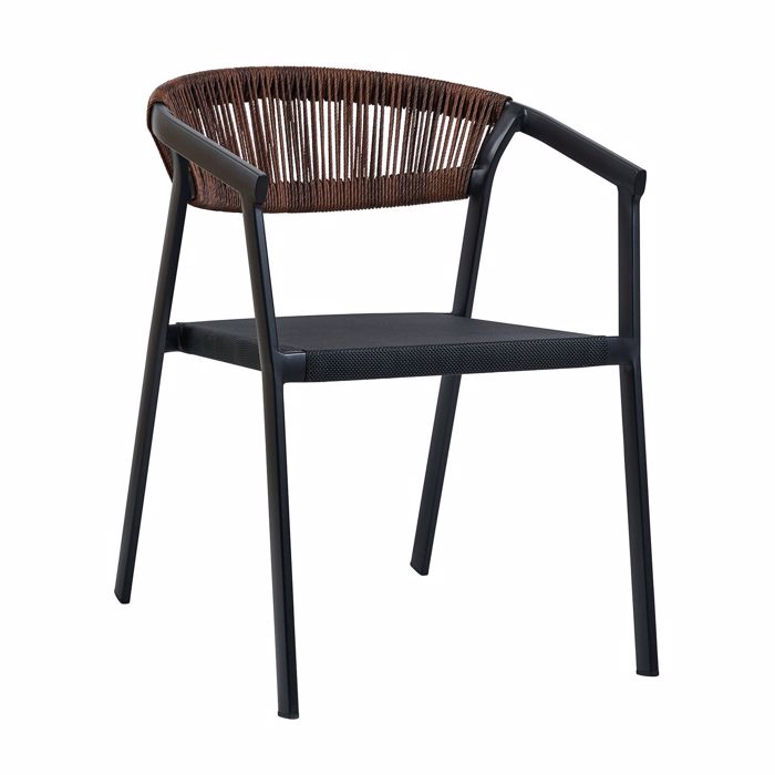 Varossi Cactus-TX Kafe me Mavro Skeleto 900-316 Poluthrona Exoterikou Xorou 57x64.5x76cm