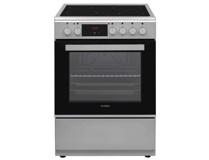 Kouzina Hyundai HCVC24V-7260V/S me keramikes esties, xoritikotita fournou 69L, 5 leitourges psisimatos kai energiaki klasi A