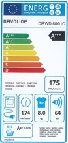 Davoline DRWD 8001C Στεγνωτήριο 8kg A+++ με Αντλία Θερμότητας Davoline DRWD 8001C Stegotirio 8kg A+++ me Antlia Thermotitas