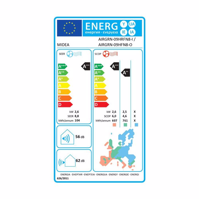 A/C Midea Air Green AIRGRN-09HRFN8/09HFN8 9000Btu