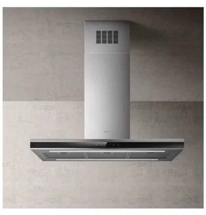 Aporrofitiras Nisida Elica Adele IS BLIX/A/90X60 Mavro-Inox 90 cm A