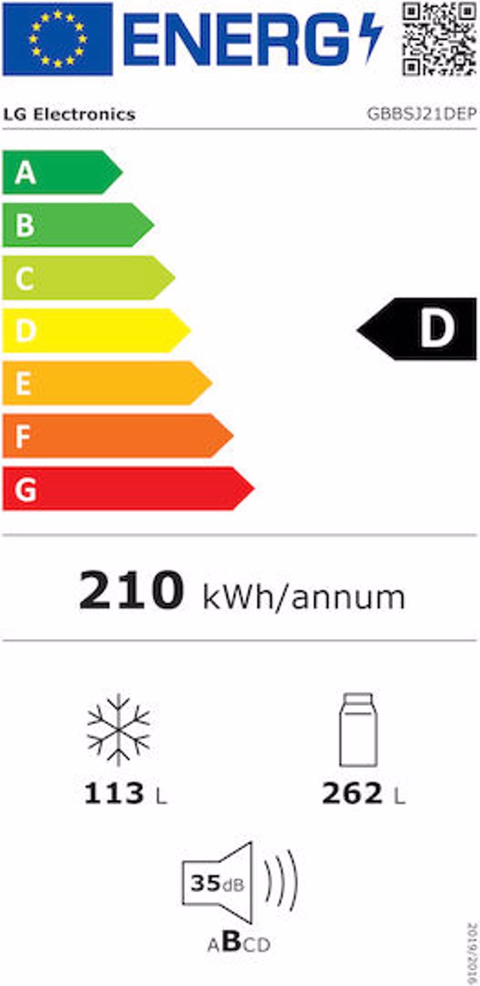 LG Psugiokatapsuktis 375lt Total NoFrost u203xP59.7xB67.4ek. Mavros GBBSJ21DEP
