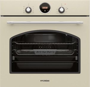 Hyundai HBIOR24S-60ΒΖ Εντοιχιζόμενος Φούρνος άνω Πάγκου 60lt χωρίς Εστίες Π59.5εκ., Μπέζ