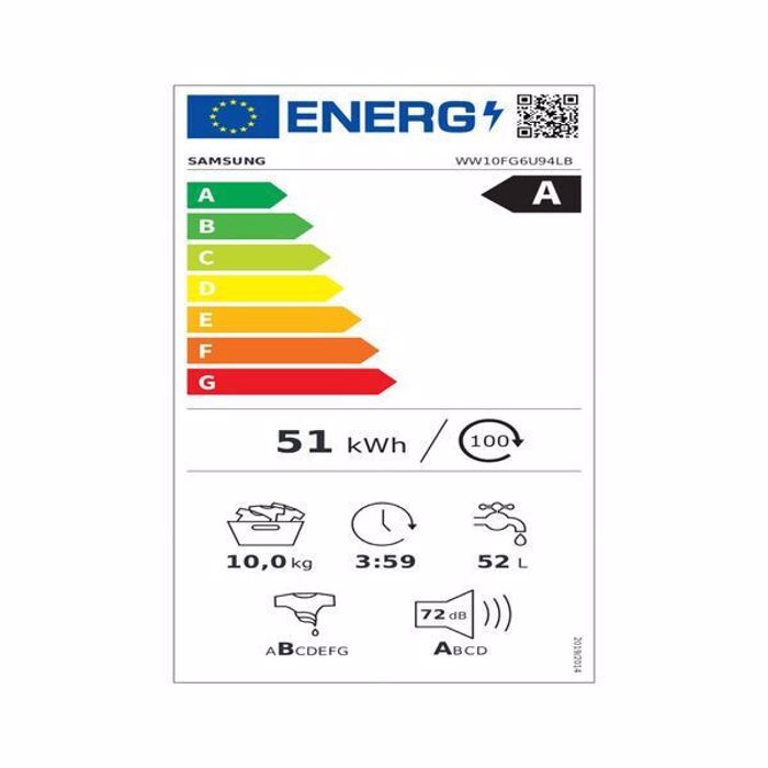 Samsung Pluntirio Rouxon 10kg me Texnologa Atmou 1400 Strofon AI Energy Mavro WW10FG6U94LBU4