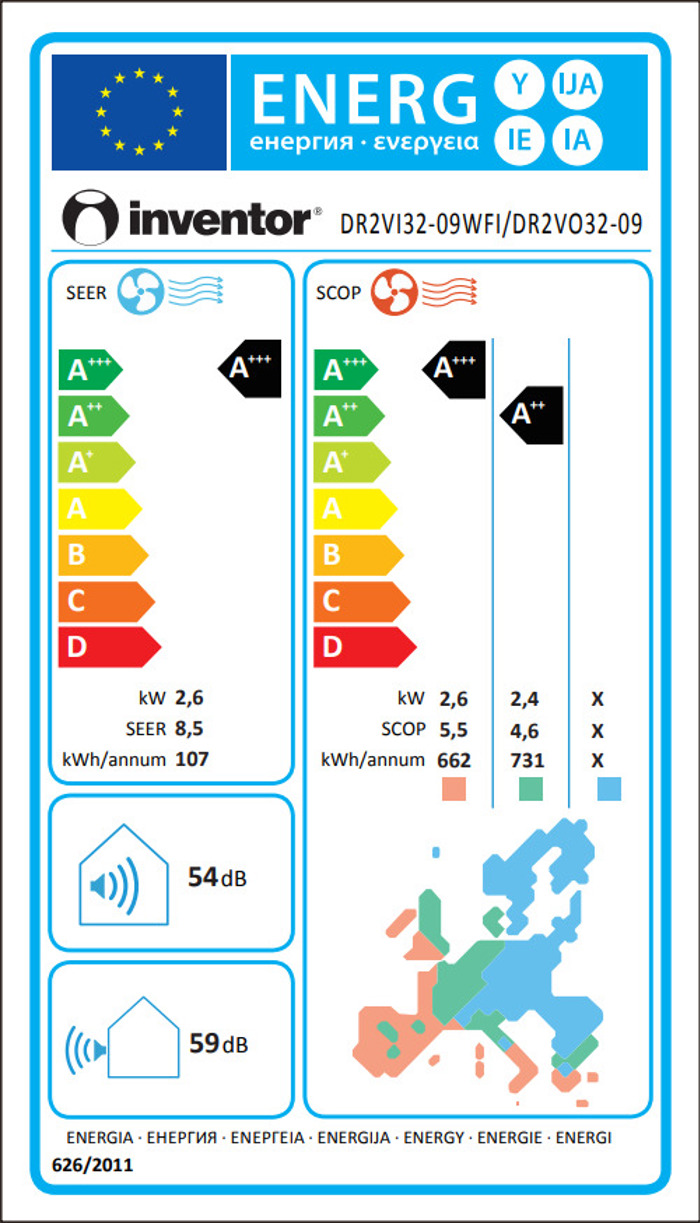 Inventor Dark DR2VI32-09WFI/DR2VO32-09 (AC Inverter 9000 BTU me Ionisti kai WiFi)