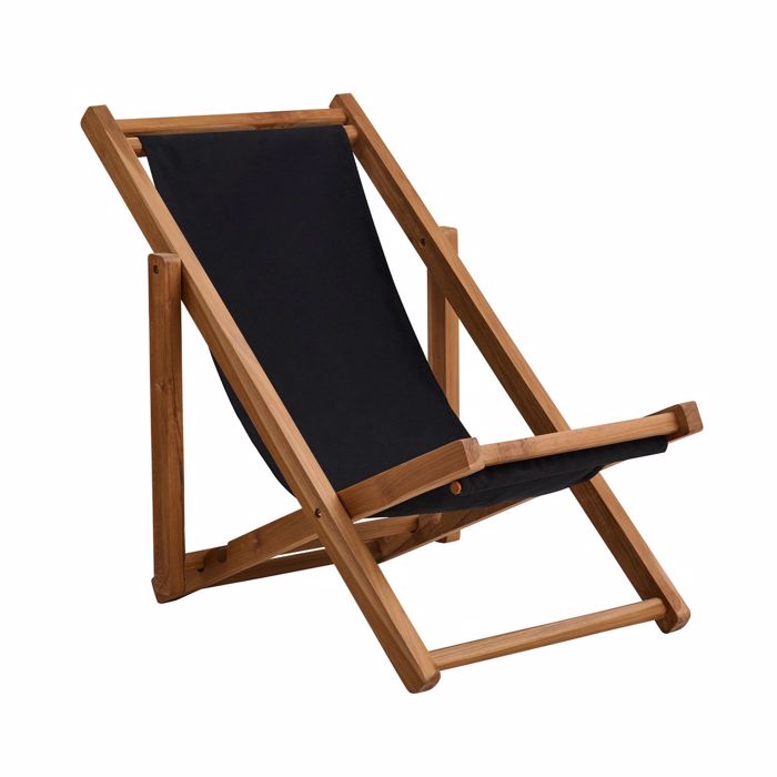 Varossi Luna Fusiko me Mavro Pani 901-017 Sezlongg 62 x 87-94 x 78.5-88cm