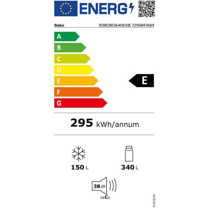 Beko B3RCNE564HDXB Psugiokatapsuktis No Frost 192x70x74.5cm