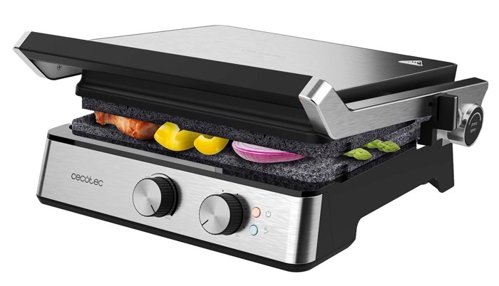 Cecotec 02968 Rock’nGrill Blaze Tostiera Ggriliera me Apospomenes Keramikes Plakes 2400W