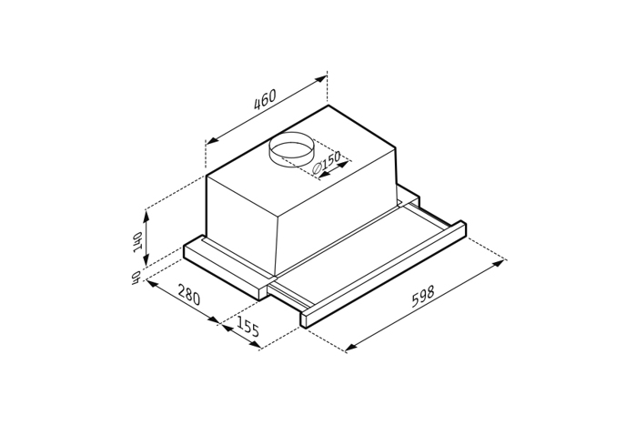 Pyramis Essential Slim Turbo 065006401 (Aporrofitiras Suromenos inox 60cm)