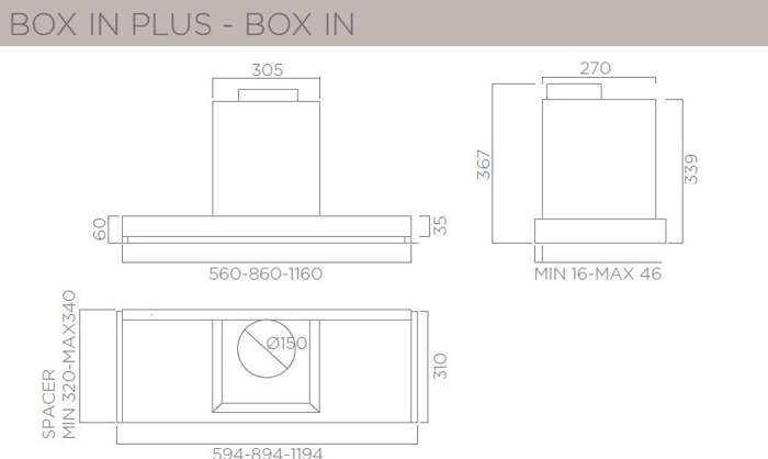 Elica BOX IN PLUS IXGL 90 PRF0097796A (Mixanismos Aporrofisis 90cm)