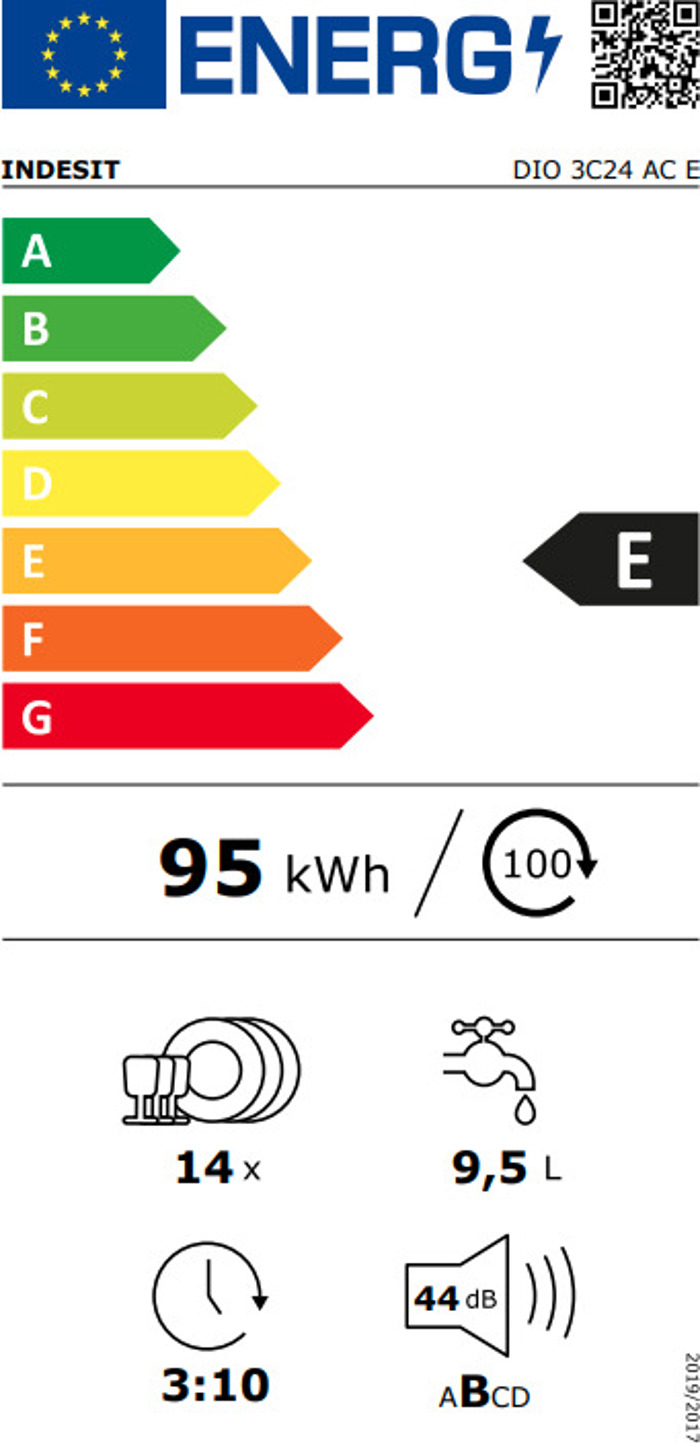 Indesit DIO 3C24 AC E  (Pliros Entoixizomeno Pluntirio Piaton 60cm)