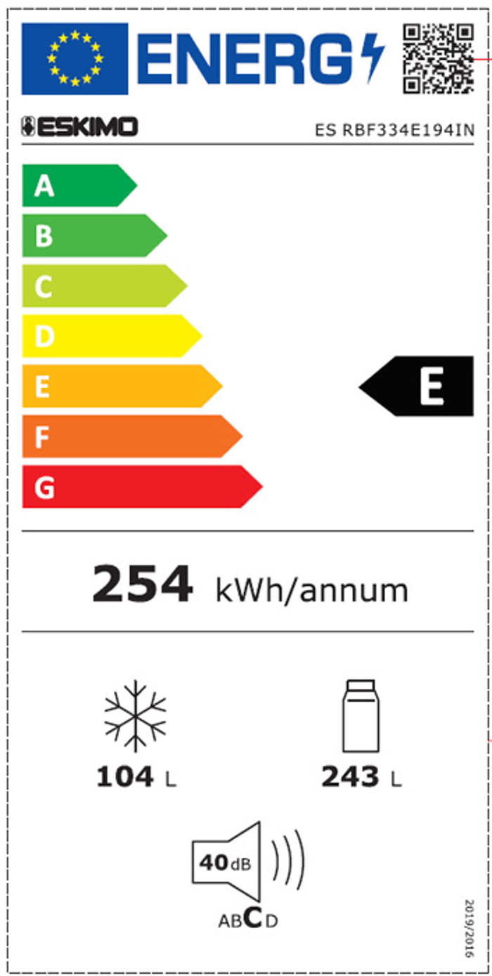 Eskimo ES RBF334E194IN Psugiokatapsuktis No Frost 195x60x68.5cm - 4 ETI EGuISI