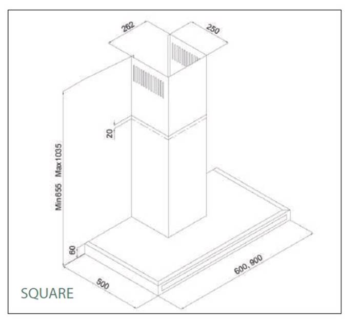 Davoline Square 090 IX (Aporrofitiras Kaminada Toixou 90cm)