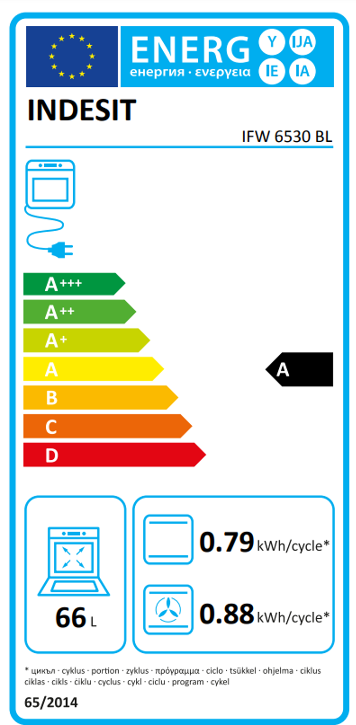 Indesit IFW 6530 BL (Entoixizomenos Fournos 66lt)