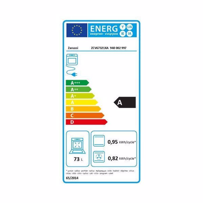 Zanussi ZCV67321XA Kouzina 73lt me Keramikes Esties 4 Zonon