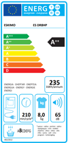 Eskimo ES DR8HP Stegotirio Rouxon 8kg A++ - 4 ETI EGuISI