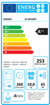 Eskimo ES DR10HP Stegotirio Rouxon 10kg A++ - 4 ETI EGuISI