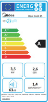 Midea MPPT- 2CRN7-QB6 Black Real Cool 35 (Forito Klimatistiko 12000 BTU Psuxis)