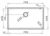 Pyramis Tetragon 1B 070068811 (Υποκαθήμενος Νεροχύτης από Συνθετικό Γρανίτη Μ70xΠ40cm) Pyramis Tetragon 1B 070068811 (upokathimenos Neroxutis apo Sunthetiko Ganiti M70xP40cm)