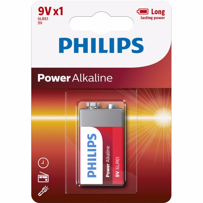 Philips 6LR61P1B/GRS 9V (Alkalikes Bataries upsilis Apodosis 1tmx)